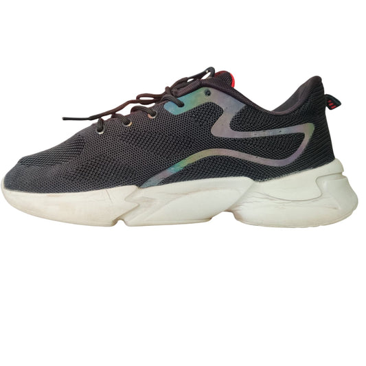 Men’s Black Mesh Sneakers – Lightweight Breathable Casual Running Shoes with White Sole