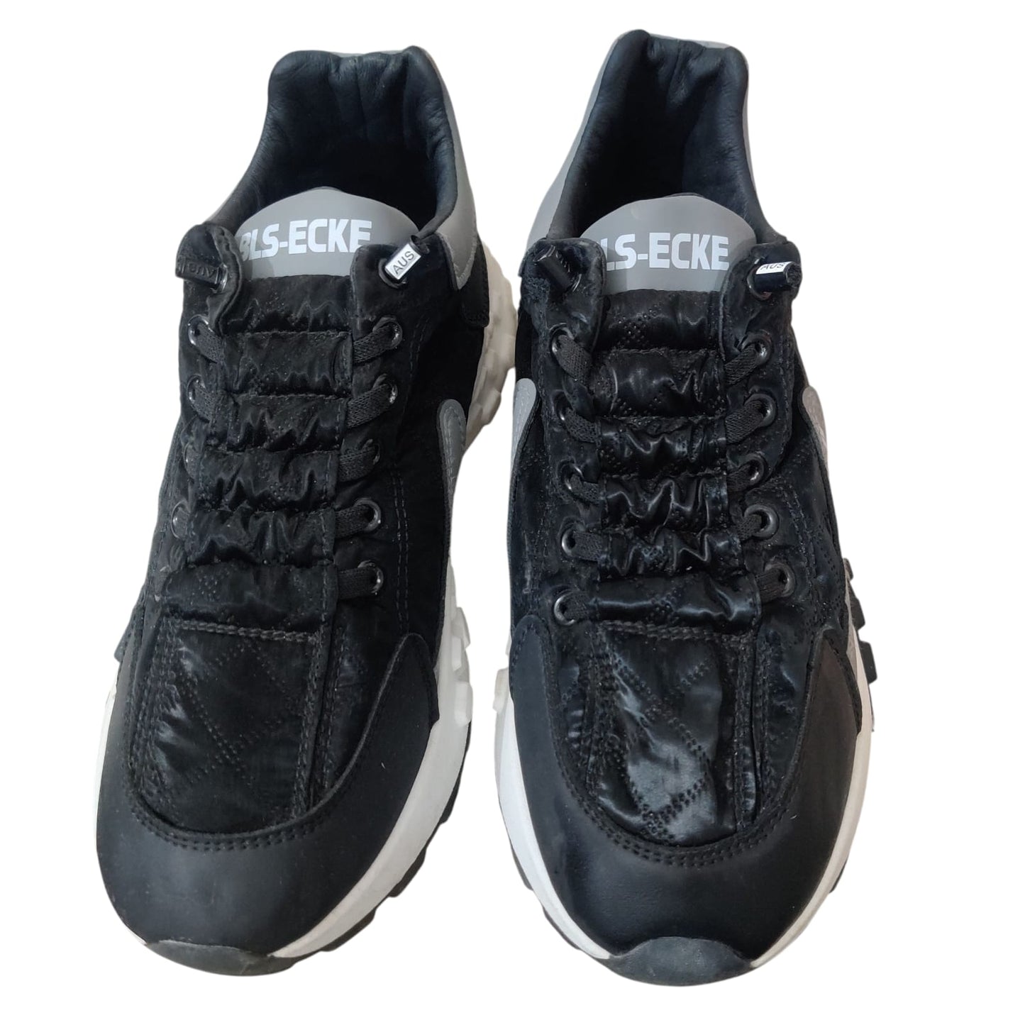 Men’s Black & Grey Chunky Sneakers – Lightweight Casual Sports Shoes with Cushion Grip Sole