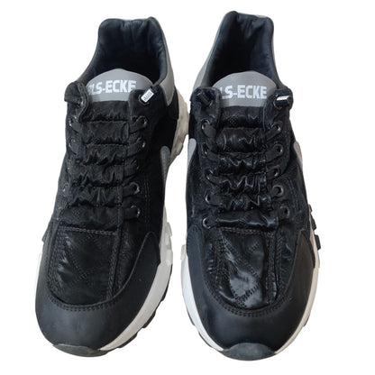 Men’s Black & Grey Chunky Sneakers – Lightweight Casual Sports Shoes with Cushion Grip Sole