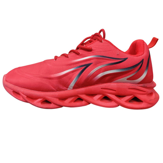 Men’s Red Lightweight Running Shoes – Breathable Sports Sneakers with Shock-Absorbing Sole