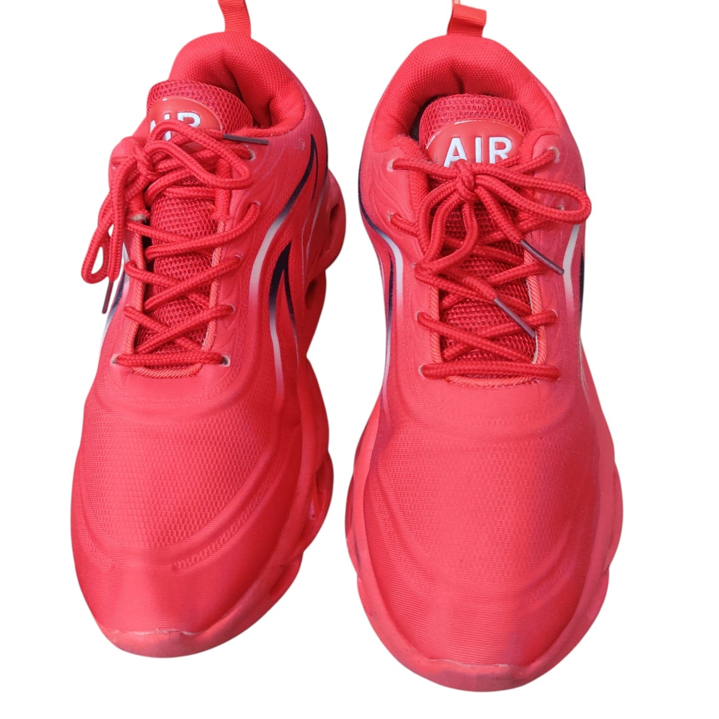 Men’s Red Lightweight Running Shoes – Breathable Sports Sneakers with Shock-Absorbing Sole
