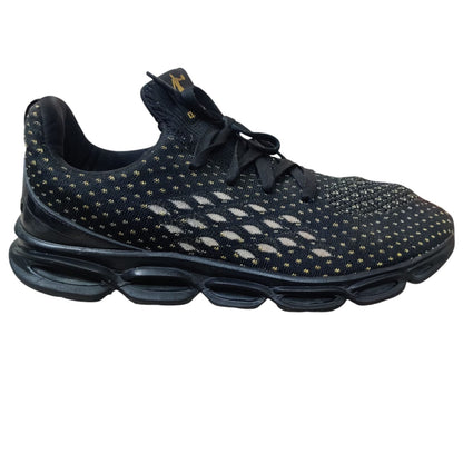 Men’s Black Breathable Knit Running Shoes – Lightweight Sports Sneakers with Air Cushion Sole