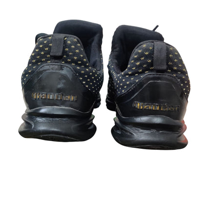 Men’s Black Breathable Knit Running Shoes – Lightweight Sports Sneakers with Air Cushion Sole