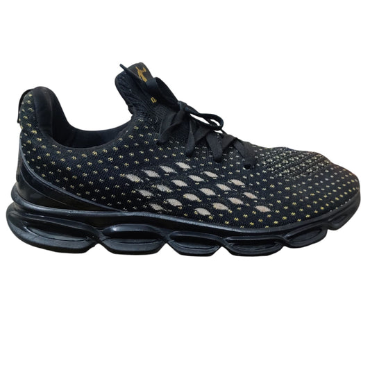 Men’s Black Breathable Knit Running Shoes – Lightweight Sports Sneakers with Air Cushion Sole
