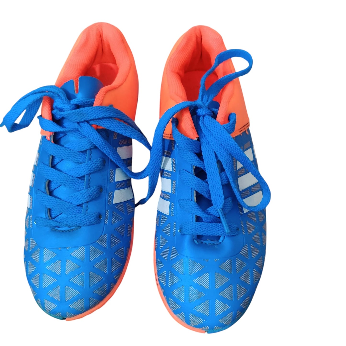 Kid’s Blue & Orange Football Turf Shoes – Lightweight Non-Slip Soccer Cleats for Indoor & Outdoor Play