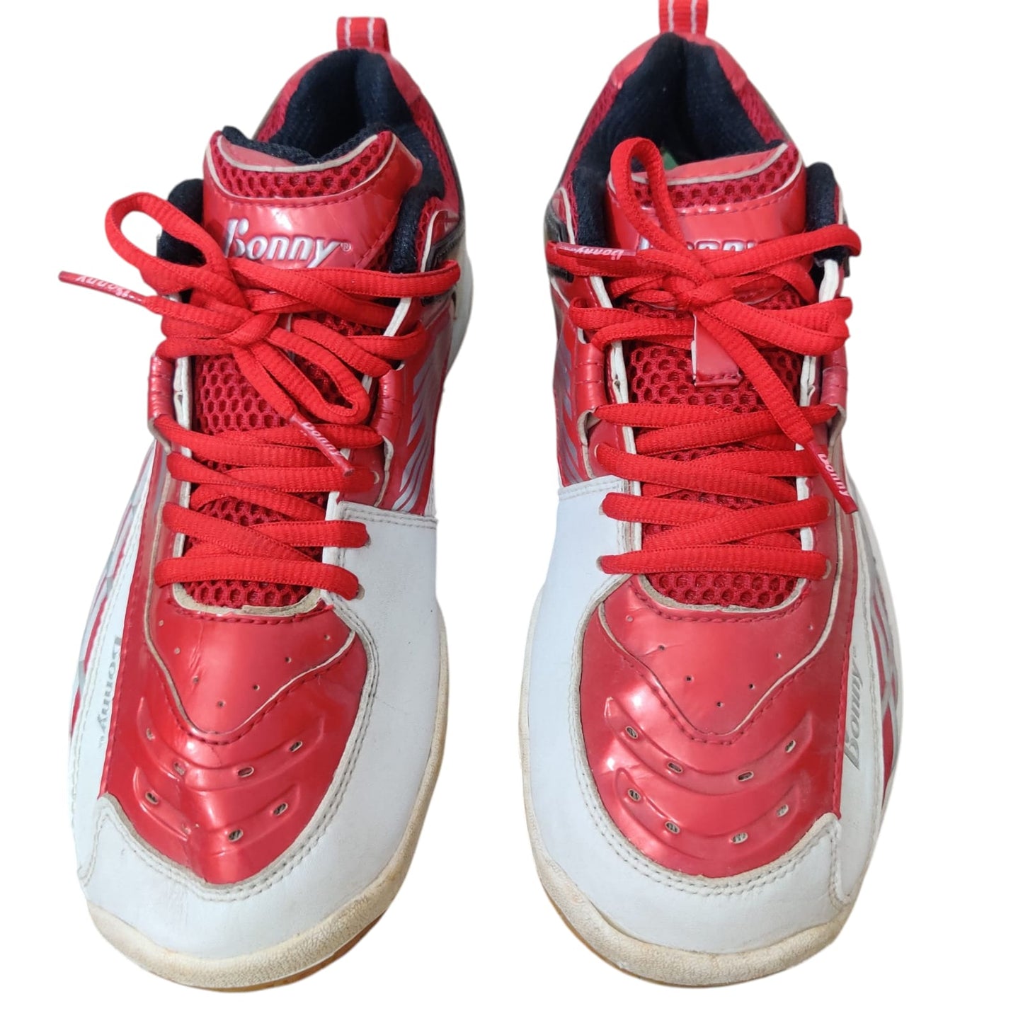 Men’s Red & White Bonny Sports Shoes – Lightweight Indoor Court Sneakers with Non-Slip Sole