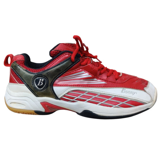 Men’s Red & White Bonny Sports Shoes – Lightweight Indoor Court Sneakers with Non-Slip Sole