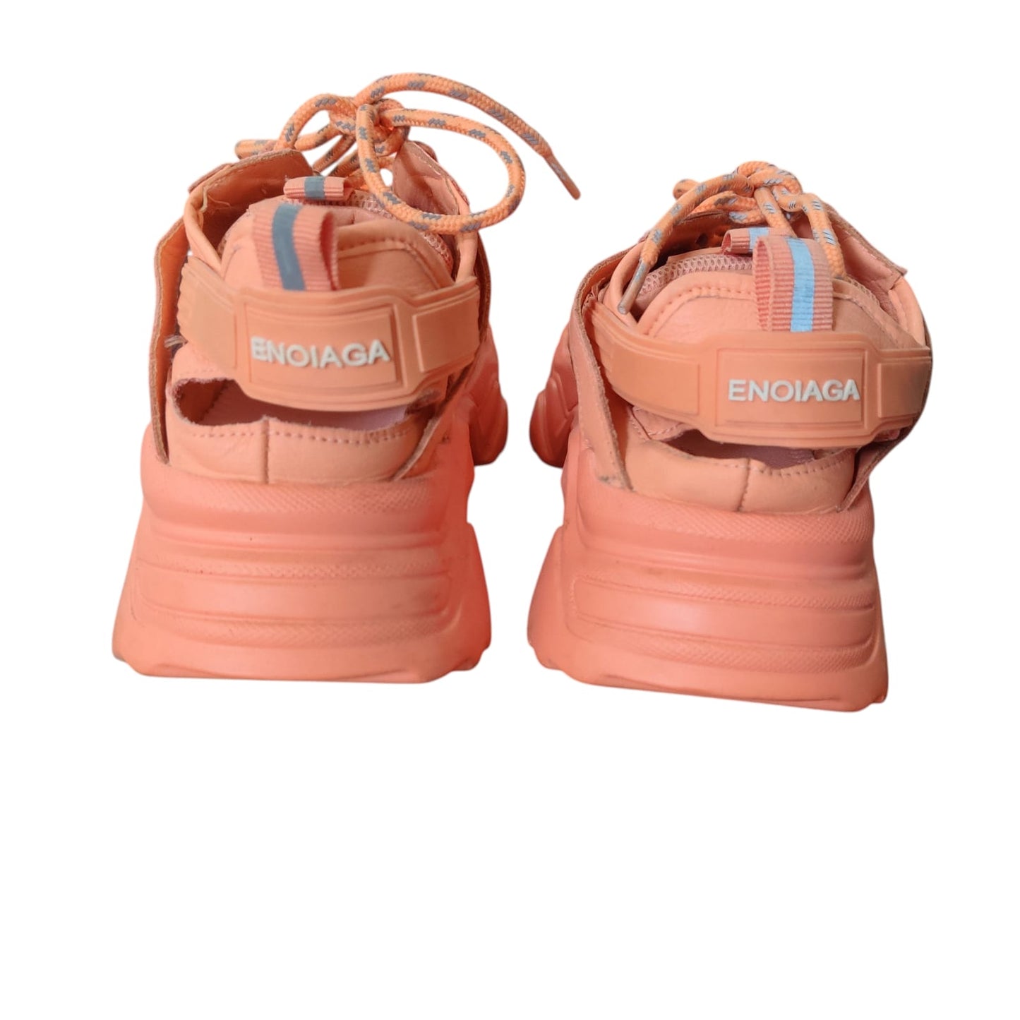 Women Orange Chunky Sneakers – Breathable Mesh Casual Sports Shoes with Fashion Design