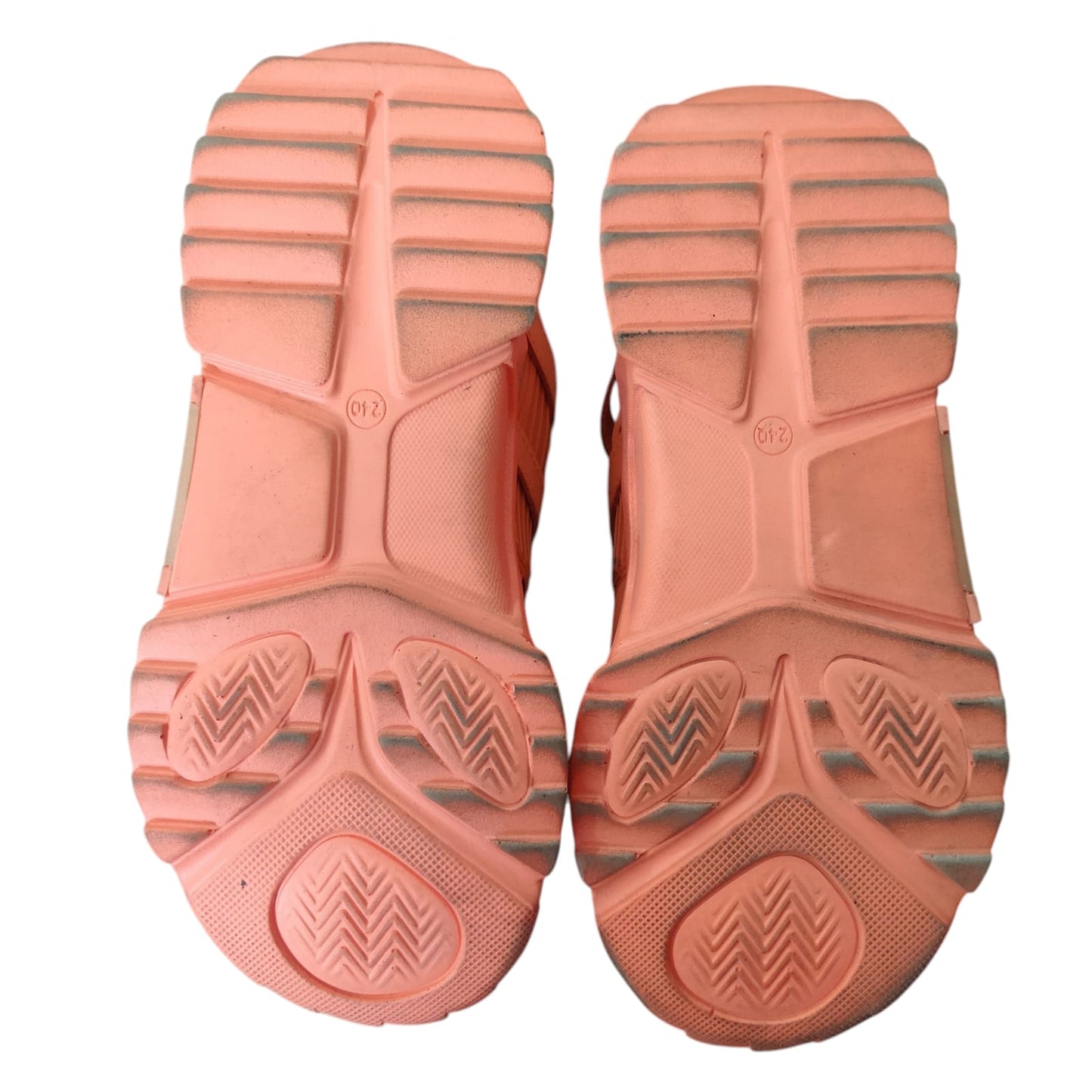 Women Orange Chunky Sneakers – Breathable Mesh Casual Sports Shoes with Fashion Design
