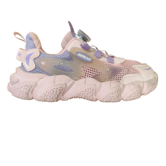Women’s Pink & Purple Chunky Sneakers – Breathable Mesh Casual Sports Shoes with Unique Design