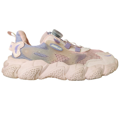 Women’s Pink & Purple Chunky Sneakers – Breathable Mesh Casual Sports Shoes with Unique Design