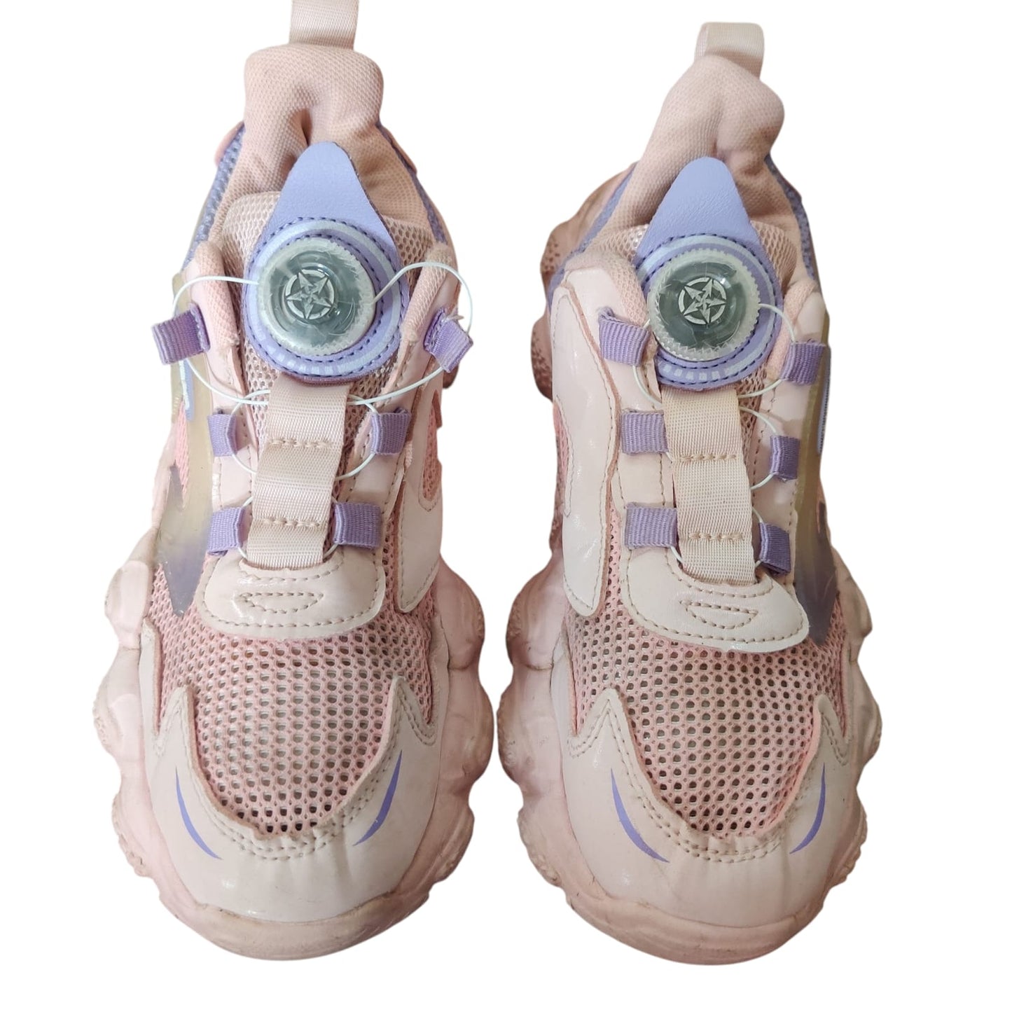 Women’s Pink & Purple Chunky Sneakers – Breathable Mesh Casual Sports Shoes with Unique Design