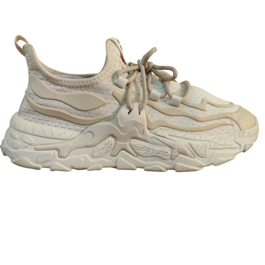 Men’s Beige Chunky Sneakers – Lightweight Breathable Casual Sports Shoes with Textured Sole