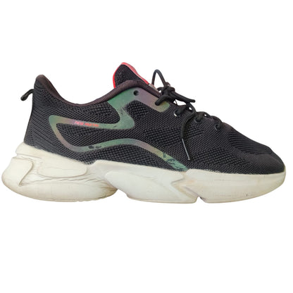 Men’s Black Mesh Sneakers – Lightweight Breathable Casual Running Shoes with White Sole